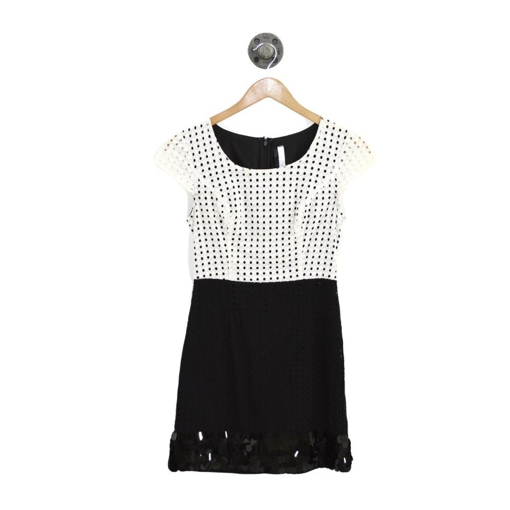 Kensie Eyelet Sequin Hemline Mini Dress #206-8